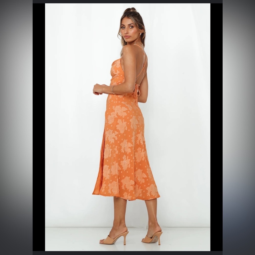 Orange wedding guest dress